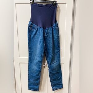 Indigo Blue Medium Wash Denim Maternity Jeggings